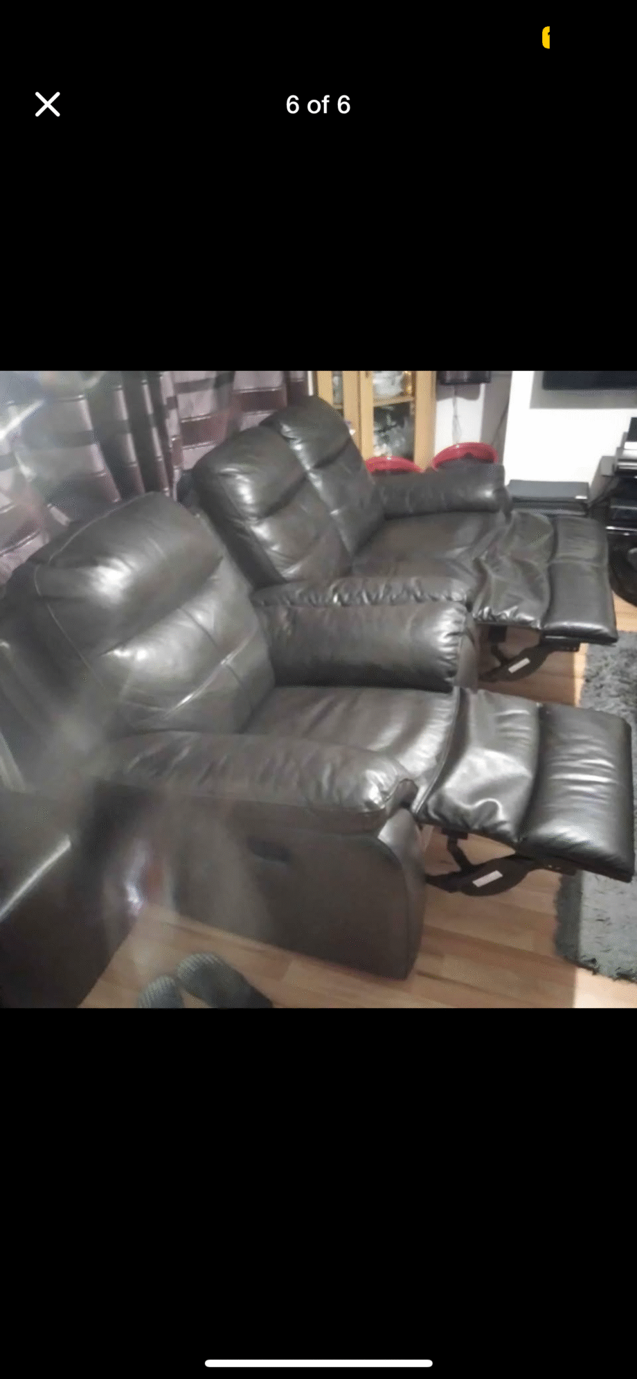 Harveys 3 Piece Set Black Reclining Leather Sofas