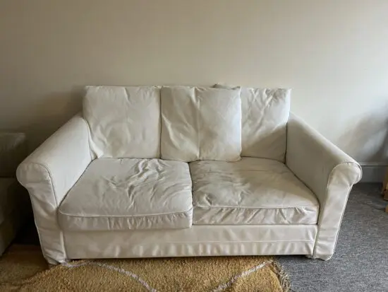 White IKEA sofa