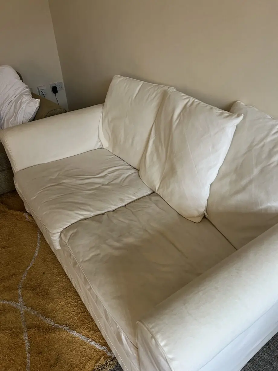 White IKEA sofa