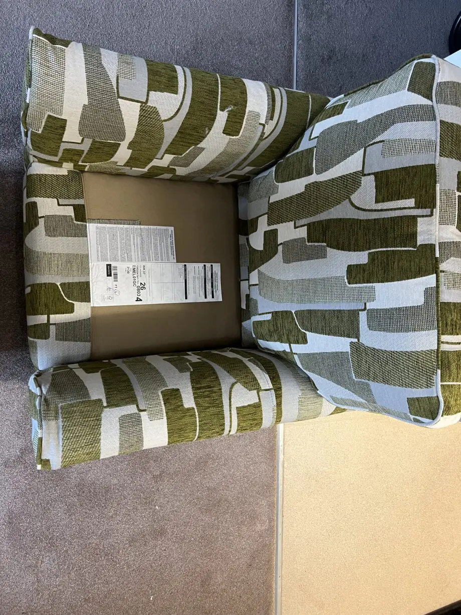 Cookes Elijah (EMELIA) Gallery Accent Chair Olive Pablo Abstract Chenille