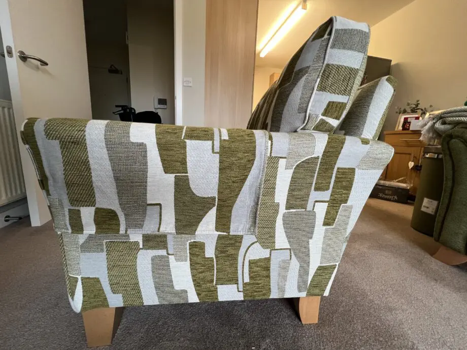 Cookes Elijah (EMELIA) Gallery Accent Chair Olive Pablo Abstract Chenille