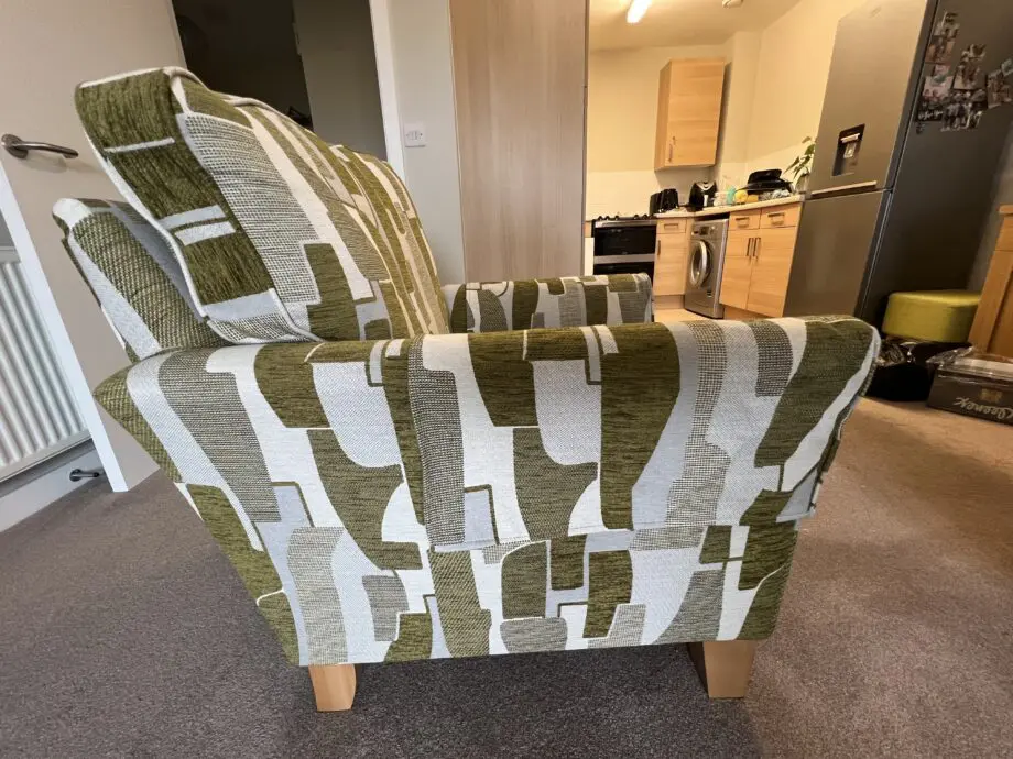 Cookes Elijah (EMELIA) Gallery Accent Chair Olive Pablo Abstract Chenille