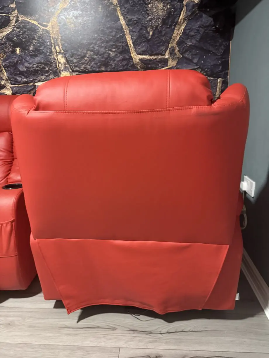 Red faux leather heated massage recliner chair