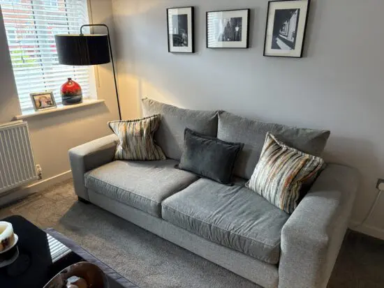 Handmade Italian Light Grey Sofs