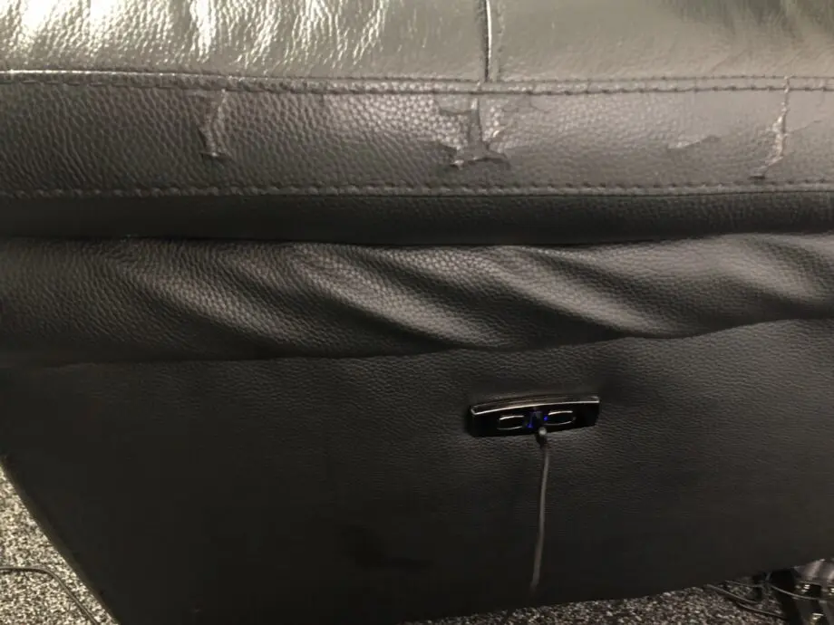2 Black leather recliner settees