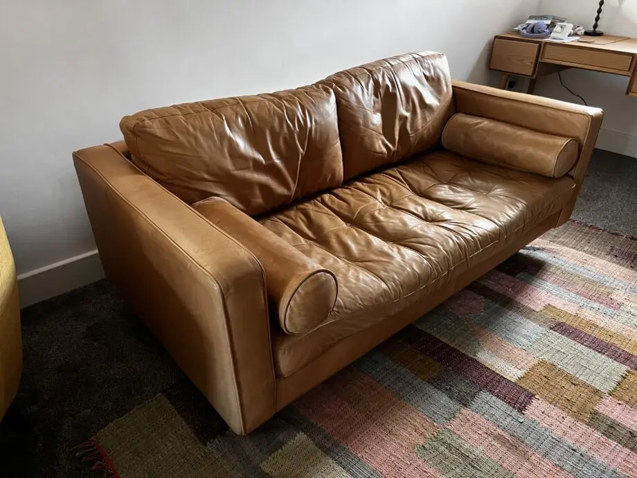 Stylish Leather Made.com sofa