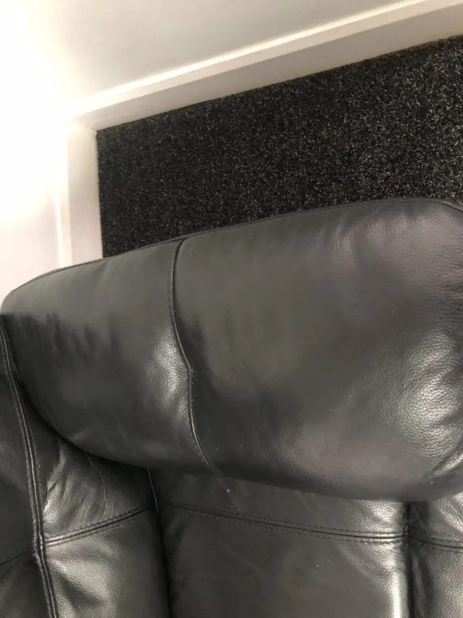 2 Black leather recliner settees