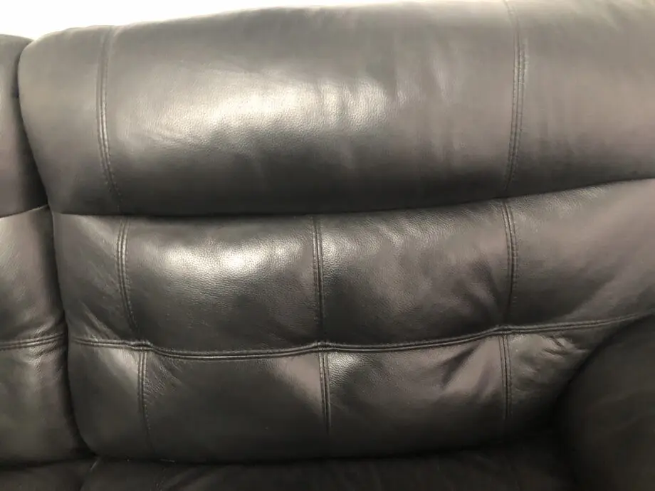 2 Black leather recliner settees