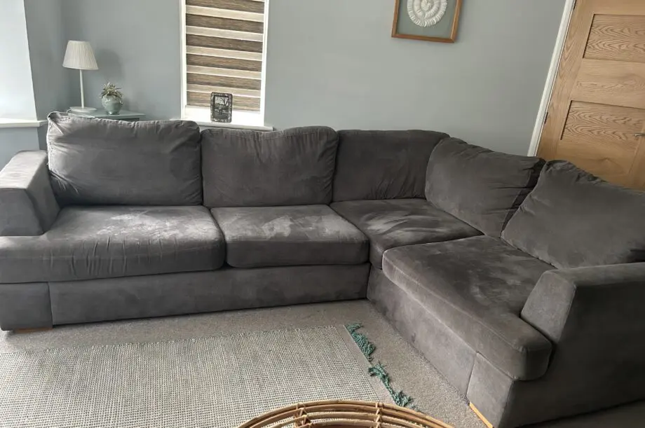DFS Grey Orka left hand corner sofa-bed