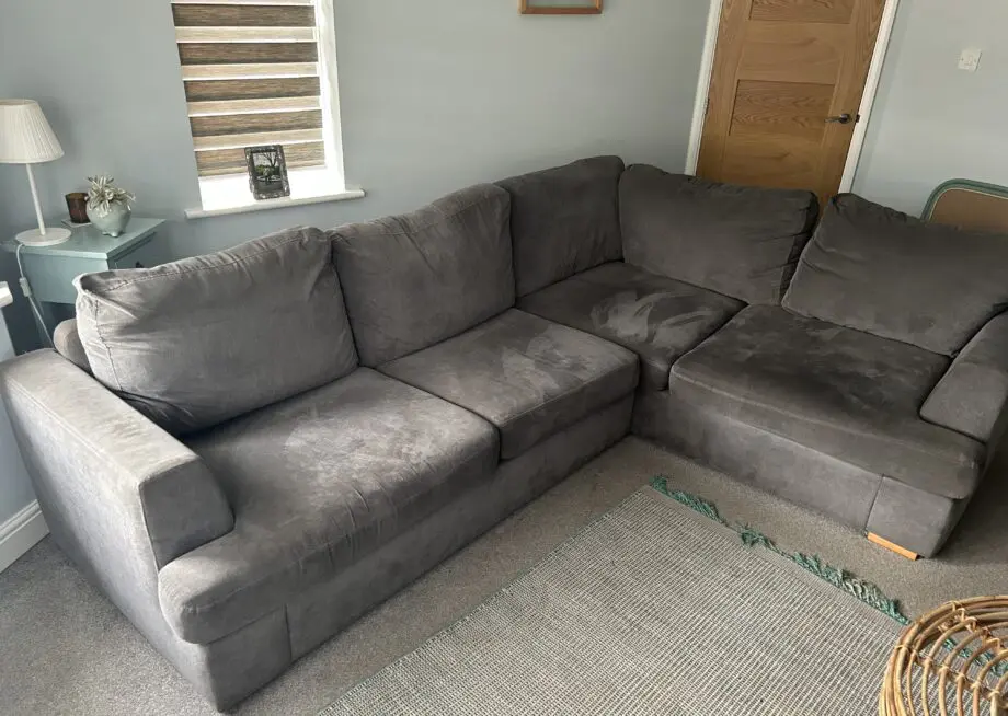 DFS Grey Orka left hand corner sofa-bed