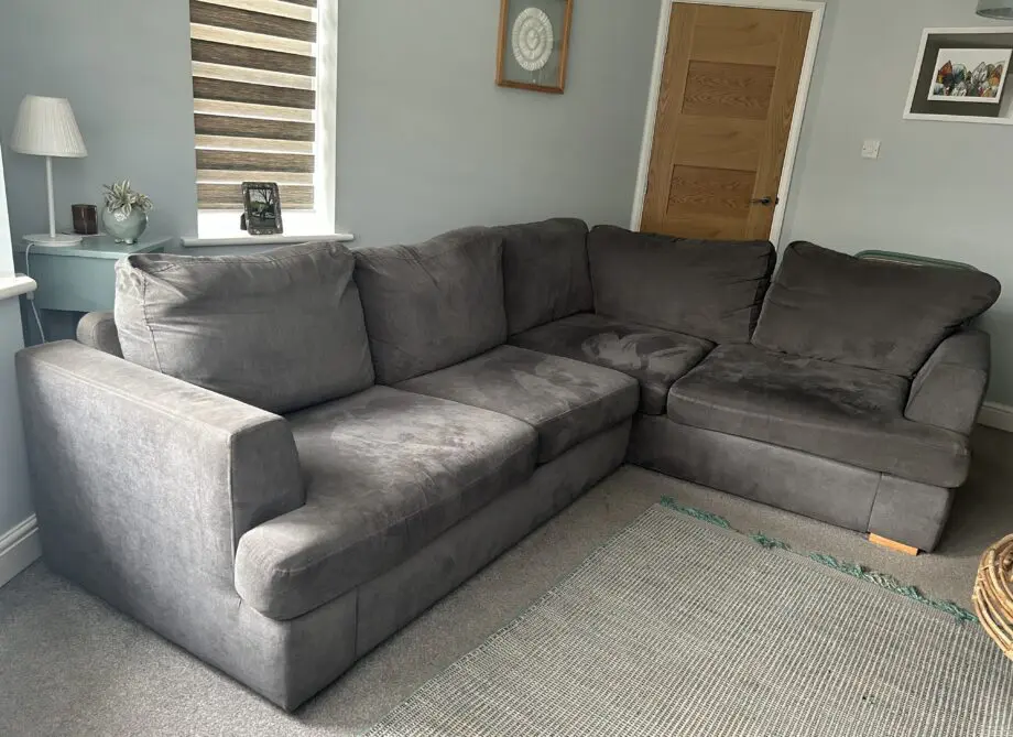 DFS Grey Orka left hand corner sofa-bed