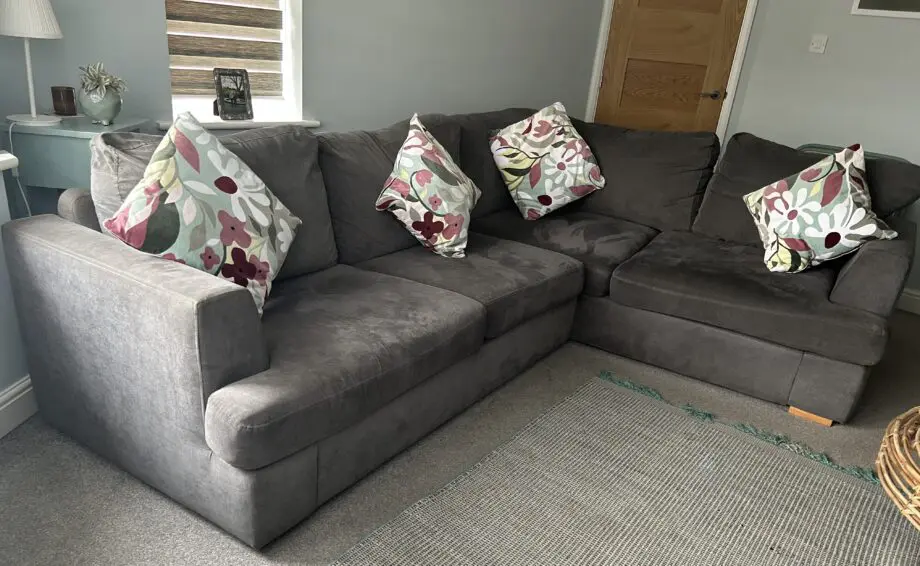 DFS Grey Orka left hand corner sofa-bed