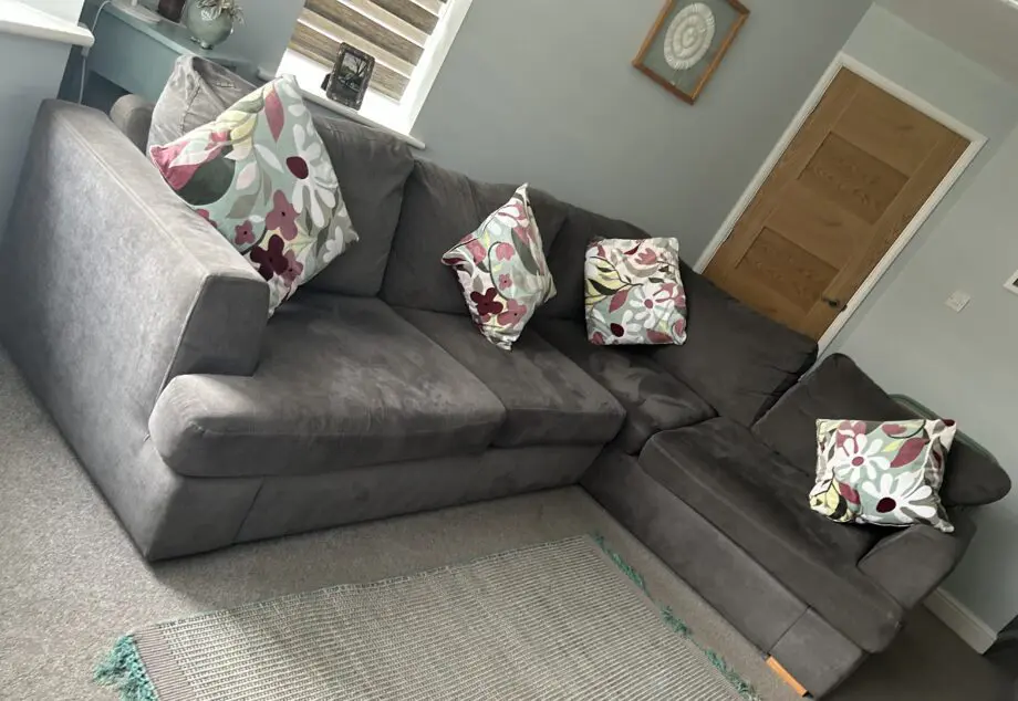 DFS Grey Orka left hand corner sofa-bed