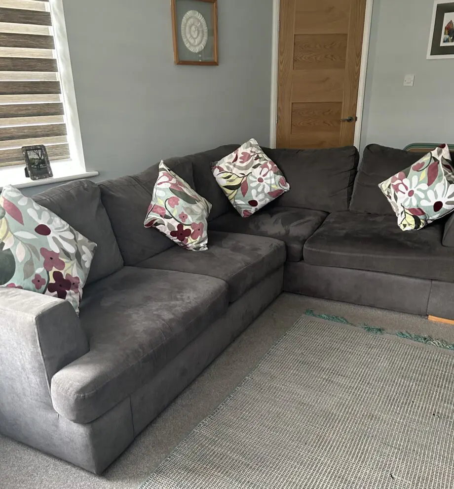 DFS Grey Orka left hand corner sofa-bed