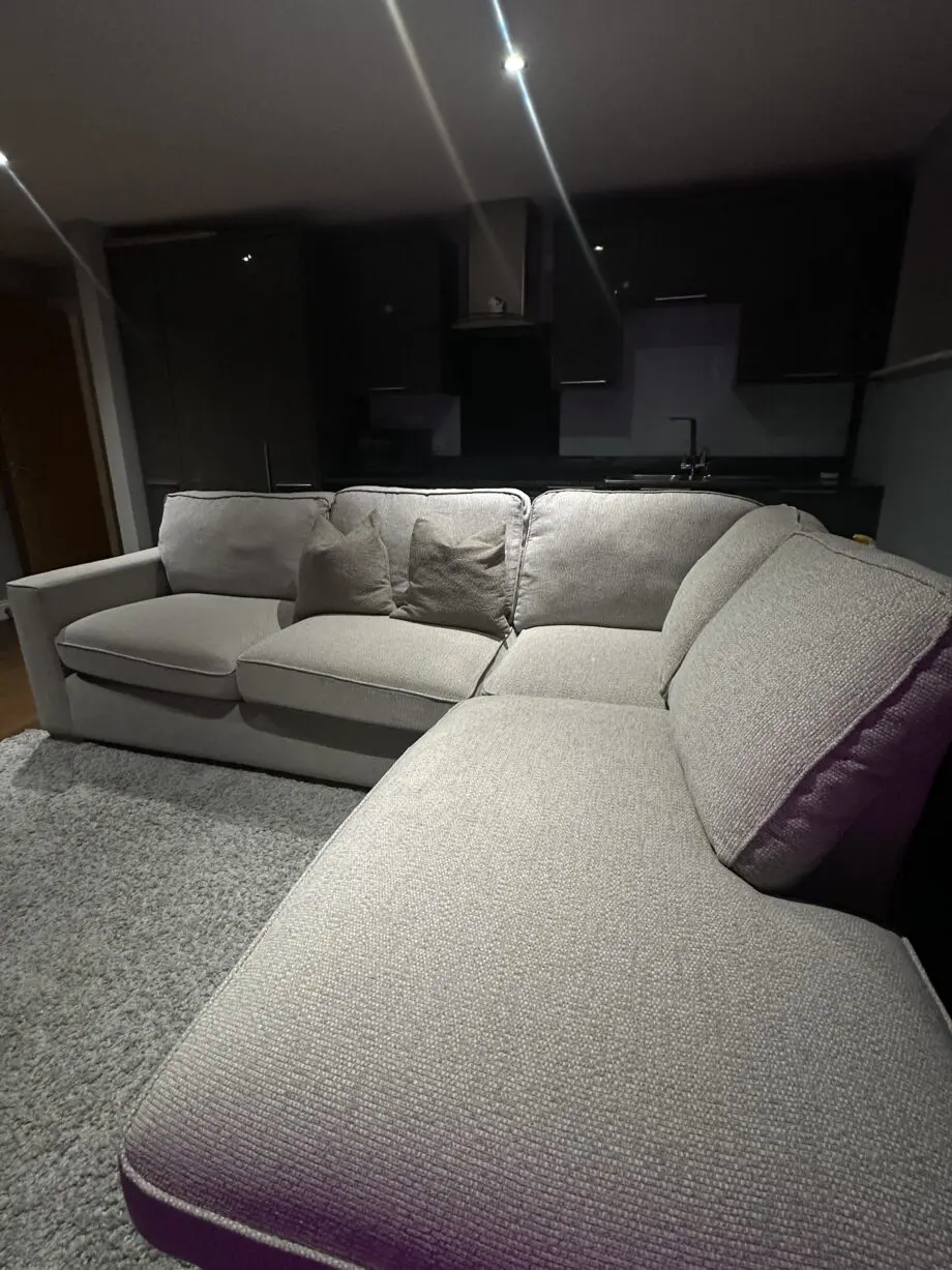 Oatmeal Corner Sofa L Shaped Right Hand from Furniture Village Grey