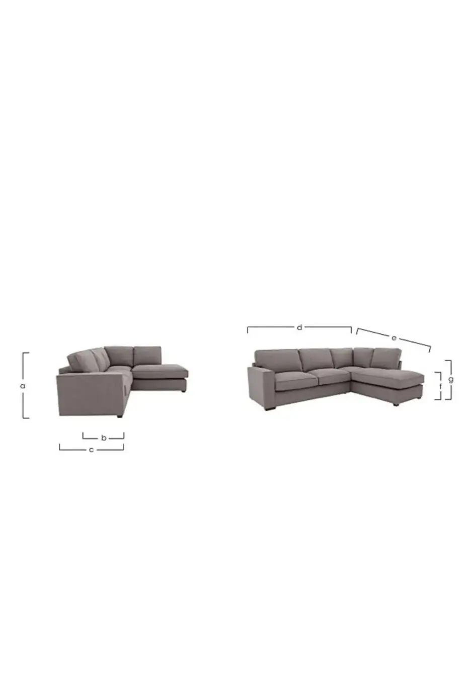 Oatmeal Corner Sofa L Shaped Right Hand from Furniture Village Grey