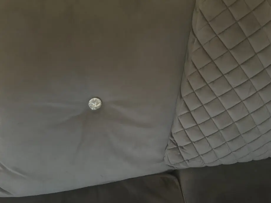 Grey/charcoal velvet left hand sofa