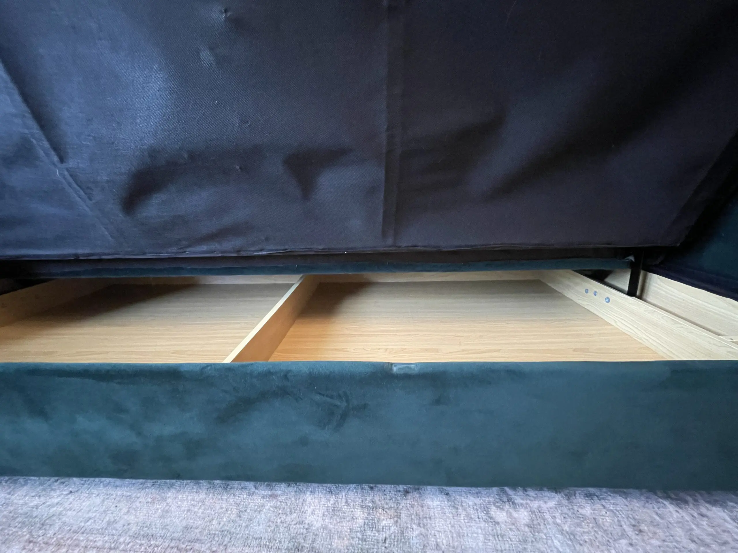 Made Chou 4 Seater Sofa Bed with Storage, Velvet Pine Green