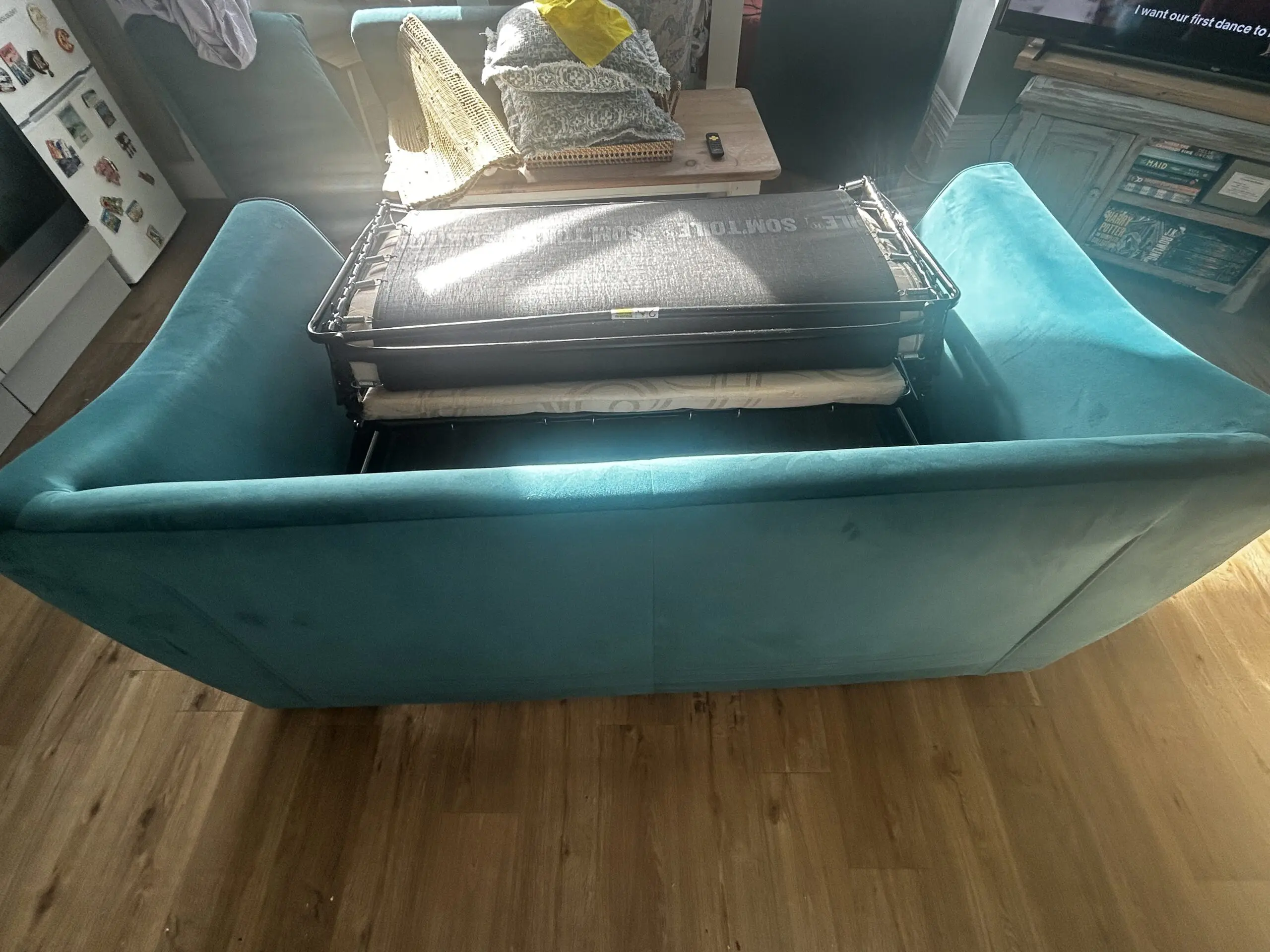 DFS Teal Onley 2 Seater Sofa Bed