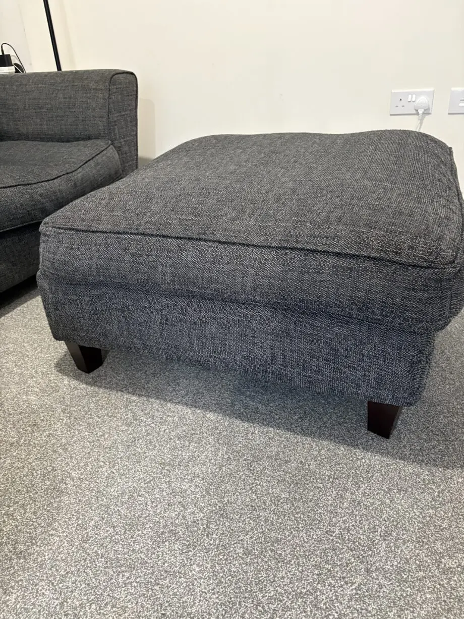 Dark grey fabric corner sofa