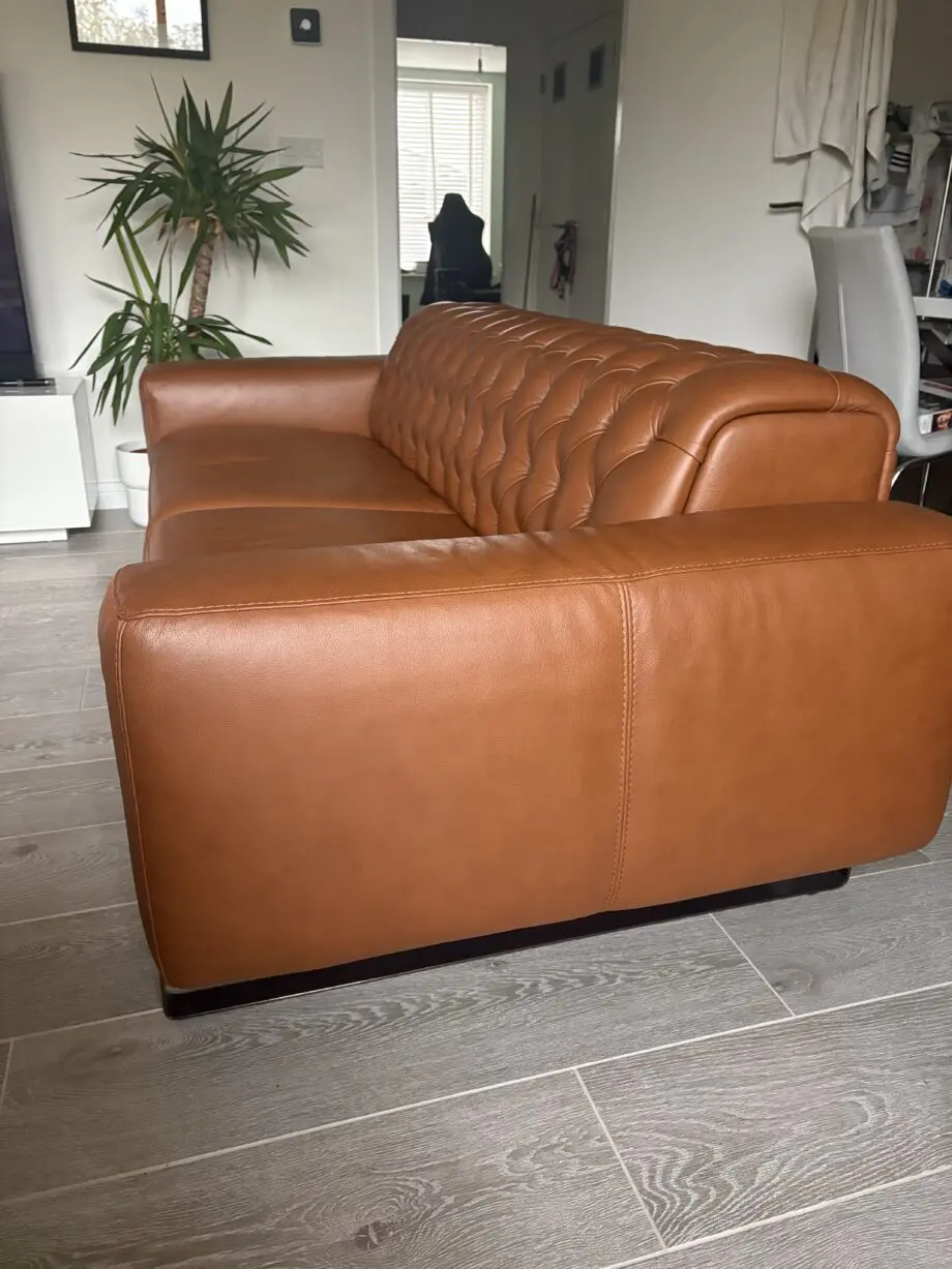 Danetti Italian Leather Tan Chesterfield Sofa