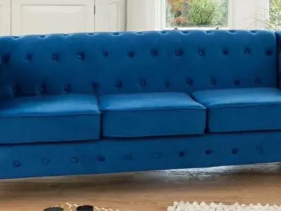 Royal Blue Chesterfield 3 seater sofa