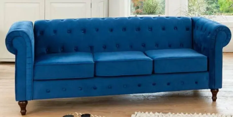 Royal Blue Chesterfield 3 seater sofa
