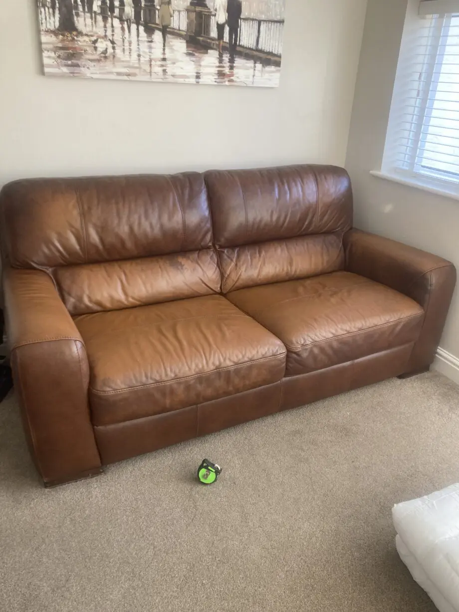 Brown leather brown /tan sofa set