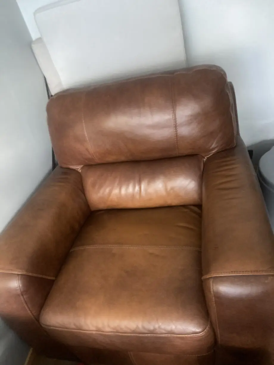 Brown leather brown /tan sofa set