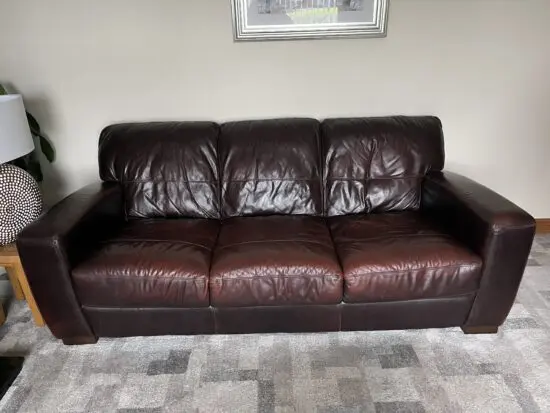 DFS brown leather sofas