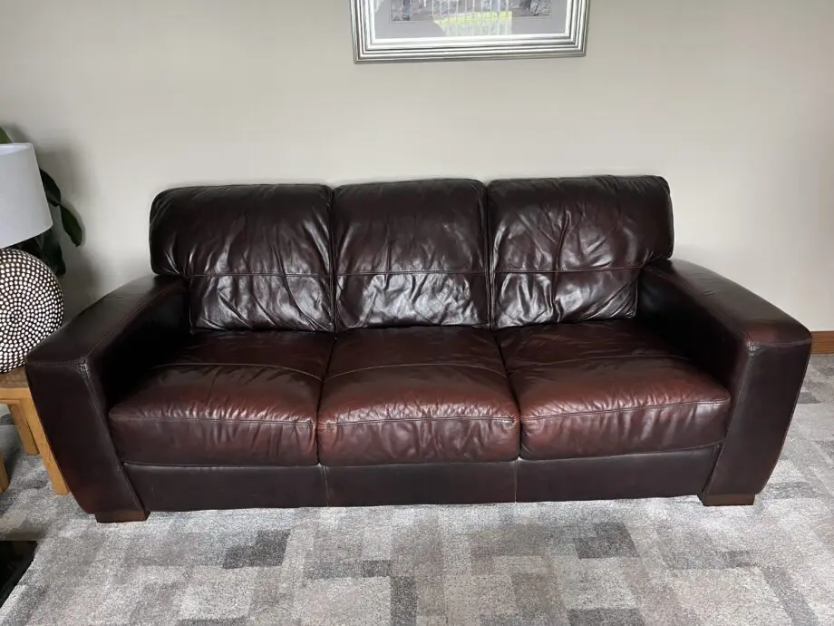 DFS brown leather sofas