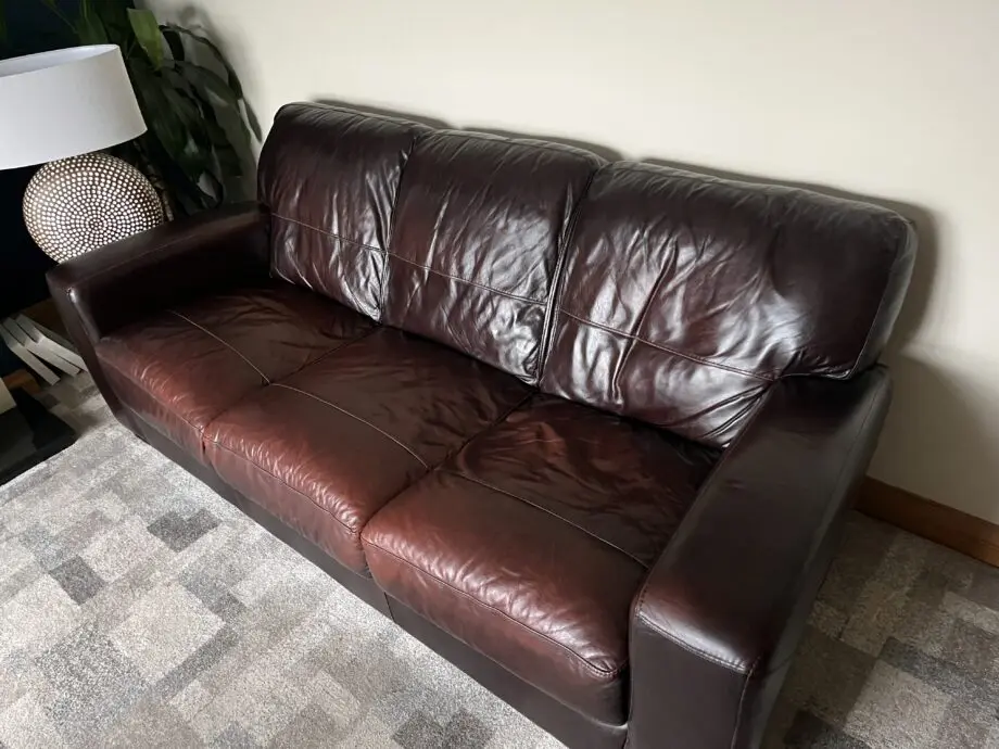 DFS brown leather sofas