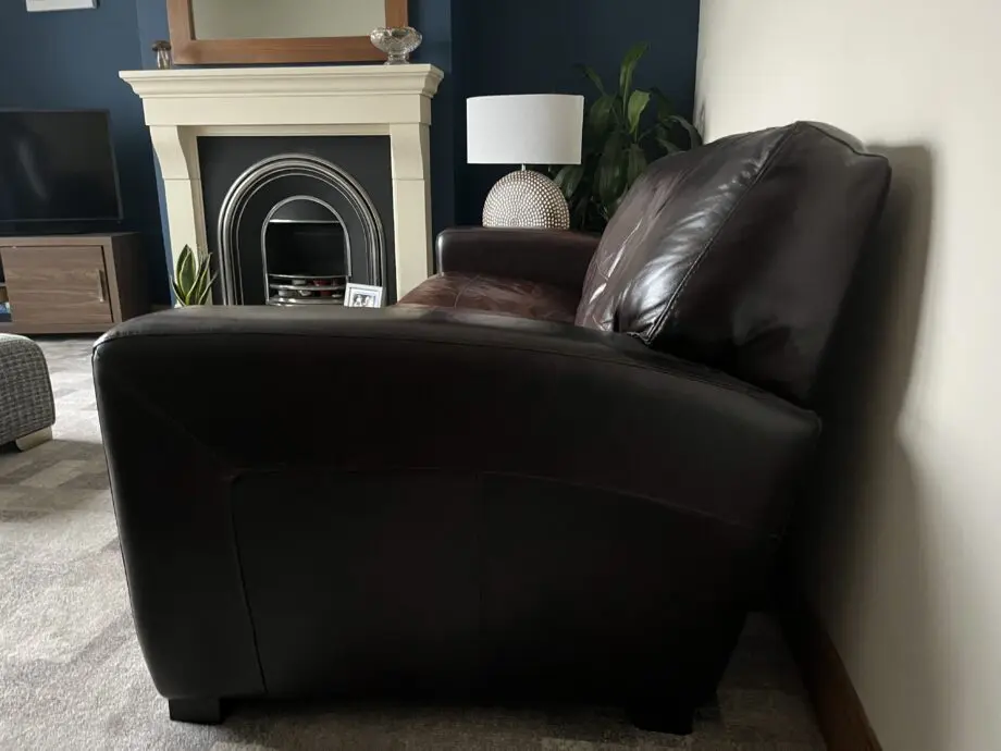 DFS brown leather sofas