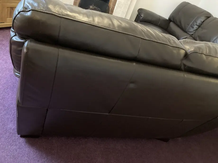 Beautiful and comfy dark brown leather corner sofa.