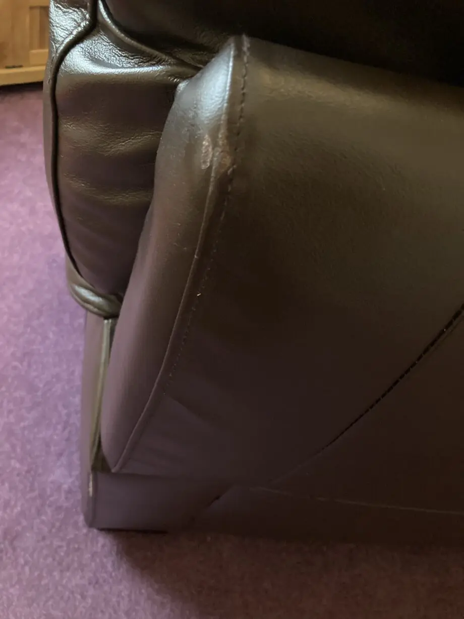 Beautiful and comfy dark brown leather corner sofa.