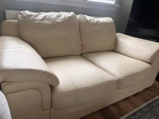 Faux leather 2 seater sofa