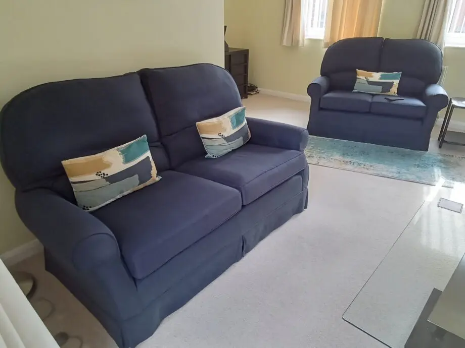 Multiyork 2 & 3 Seater Settee set in Navy Blue Linen