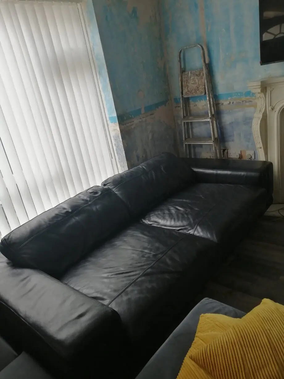3 seat leather settee