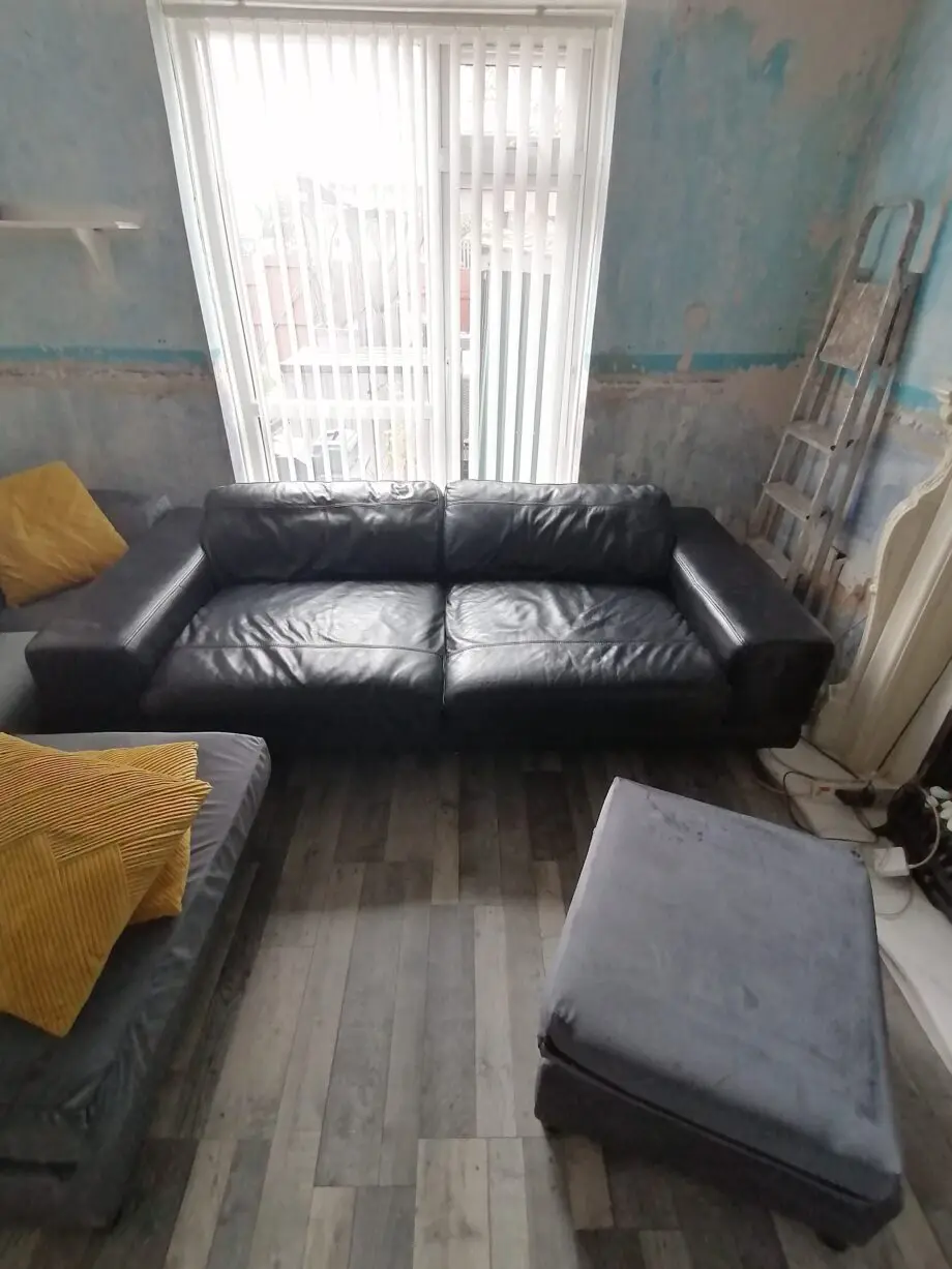 3 seat leather settee