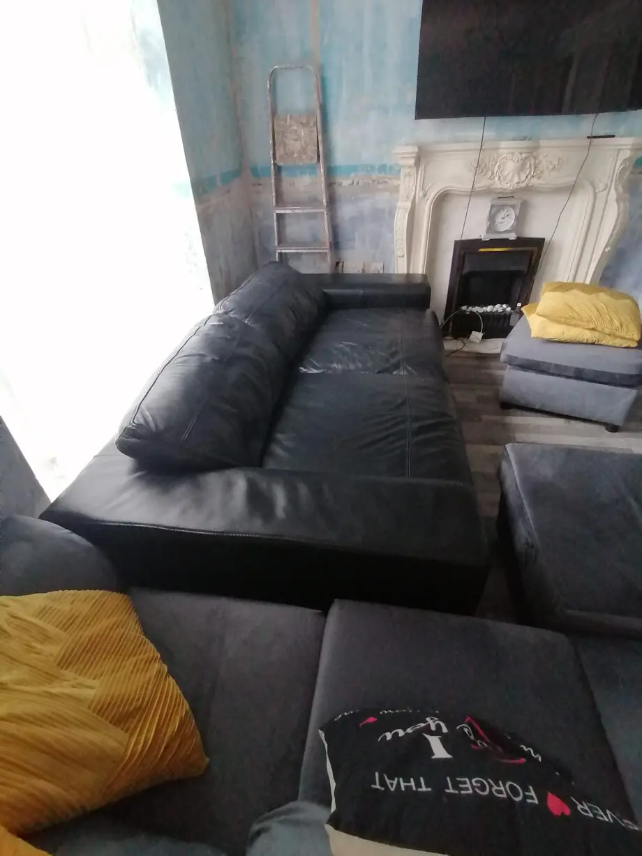 3 seat leather settee