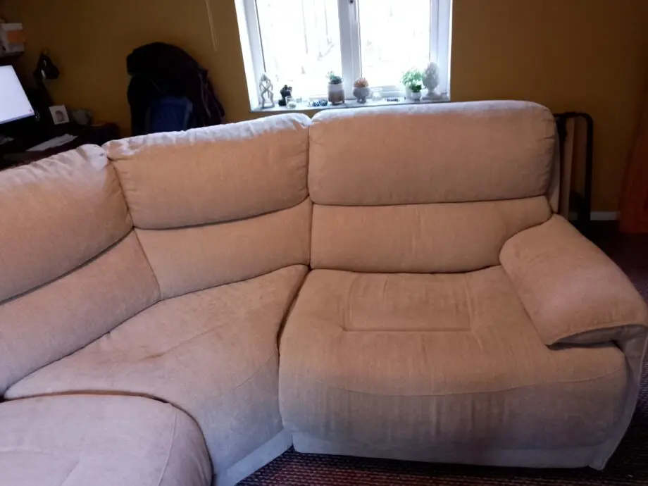 Furniture Village Grey Herringbone Corner Sofa, Electric Recliners