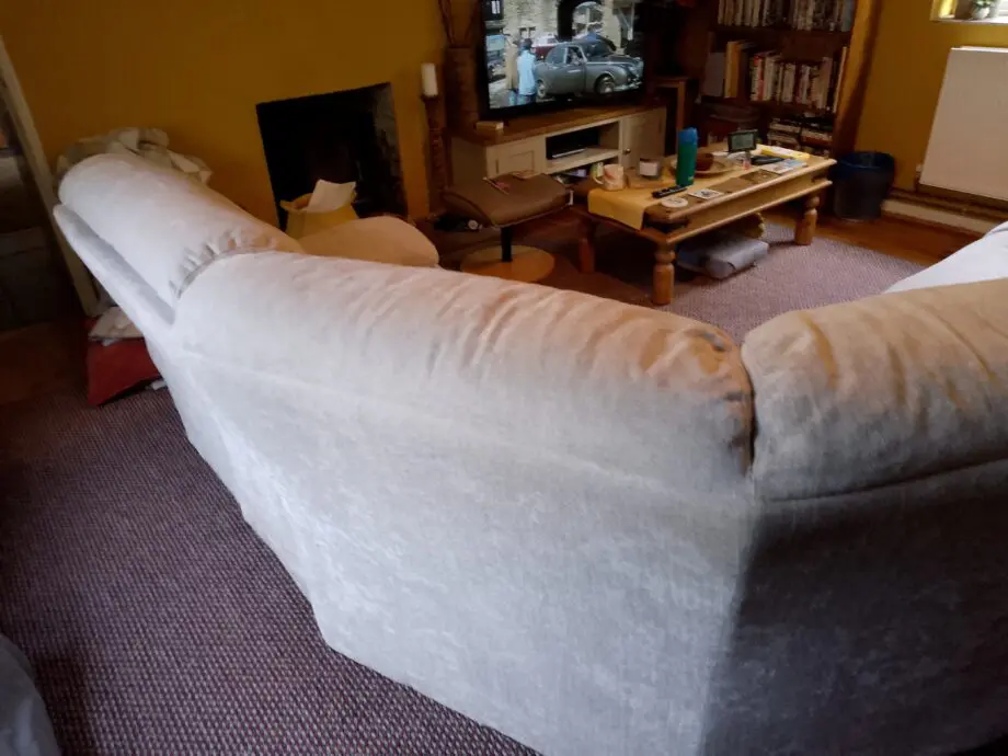 Furniture Village Grey Herringbone Corner Sofa, Electric Recliners