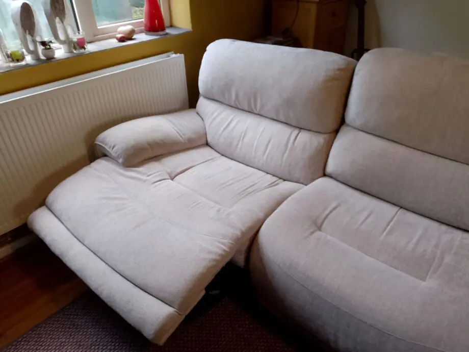 Furniture Village Grey Herringbone Corner Sofa, Electric Recliners