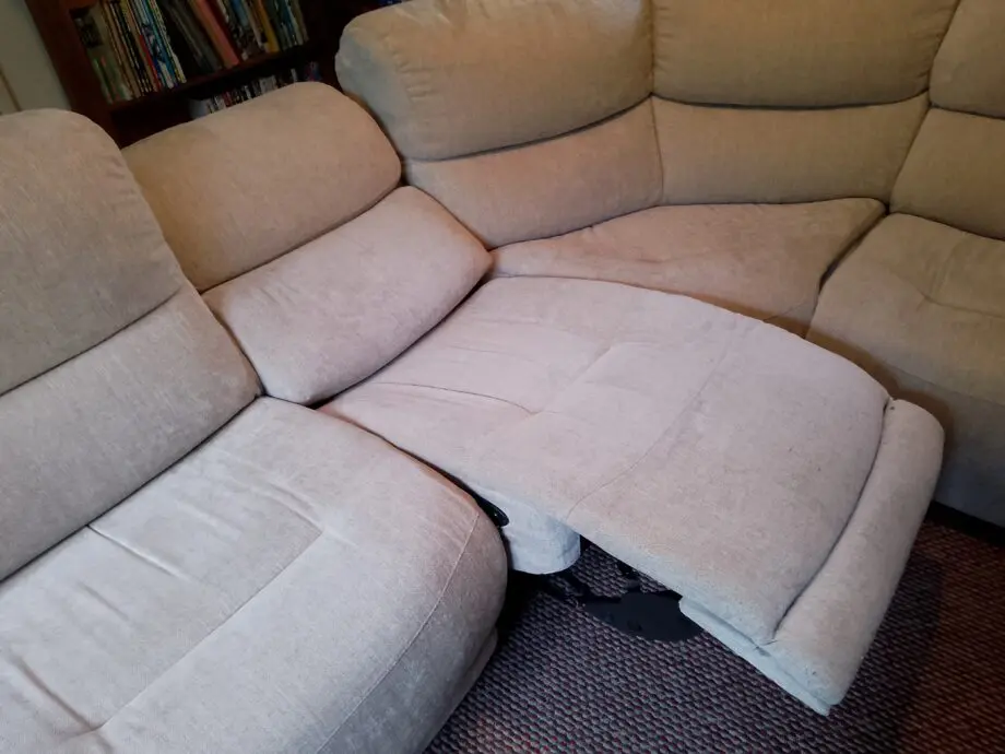 Furniture Village Grey Herringbone Corner Sofa, Electric Recliners
