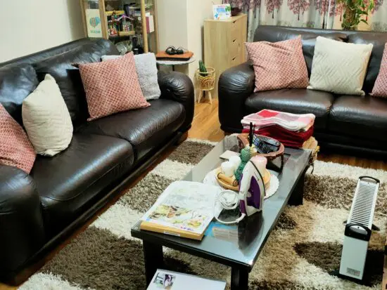 DFS Dark Brown Leather Sofa Set