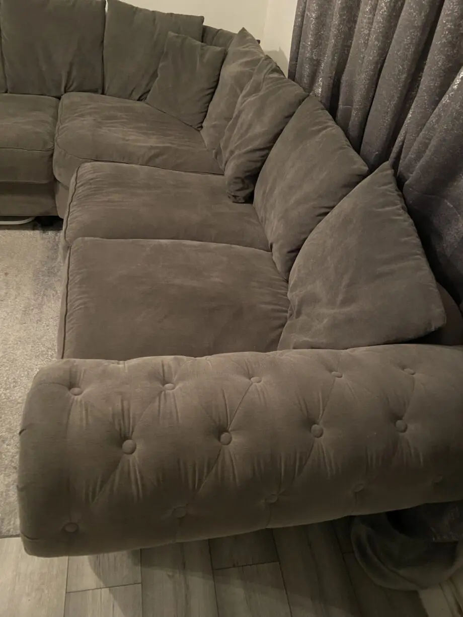 Sofa club Windsor grey left handed corner sofa chesterfield style