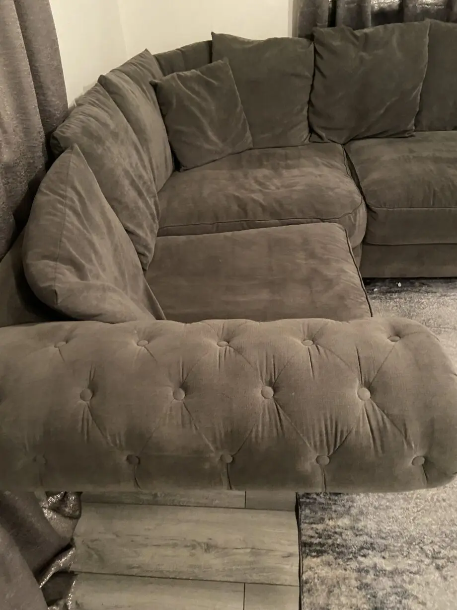 Sofa club Windsor grey left handed corner sofa chesterfield style