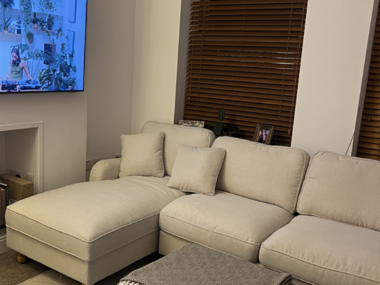 Dunelm 4 seater corner sofa bed with storage