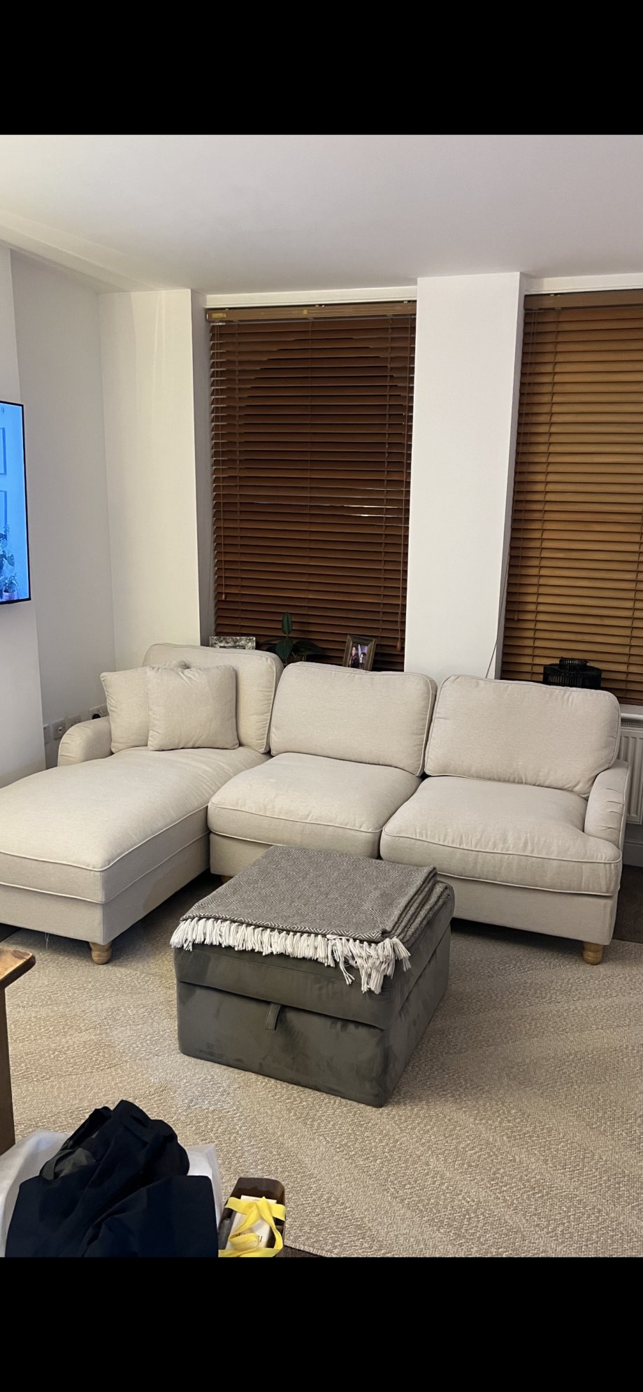 Dunelm 4 seater corner sofa bed with storage