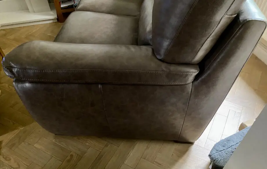 Stokers brown Leather 2 seat sofa brown